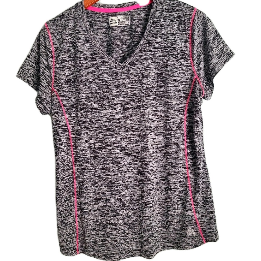 Reebok RBX Performance Women's Black Striped RB Y2K Active Top Shirt  XL